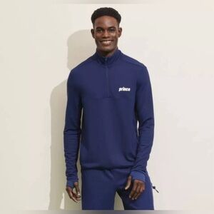 New Prince Pickleball Men's 1/4 Zip Ponte Track Jacket Navy Blue Size XXL NWT